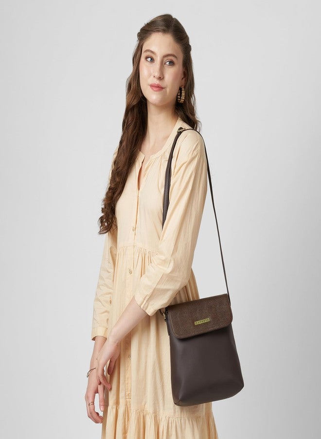 كابريس حقيبة كروس كبيرة من كابريس فيرجي للنساء بحزام قابل للتعديل | حقيبة يد متعددة الاستخدامات بسحاب وإغلاق مغناطيسي للاستخدام اليومي والسفر والمناسبات الخاصة (بني شوكولاتة) - Image 2